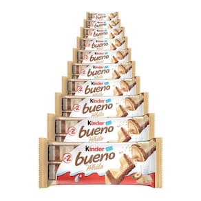 Chocolate, 10 Pacotes De 39G Kinder Bueno White