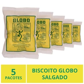 Biscoito Globo Salgado, Rio De Janeiro, 5 Pacotes 30G