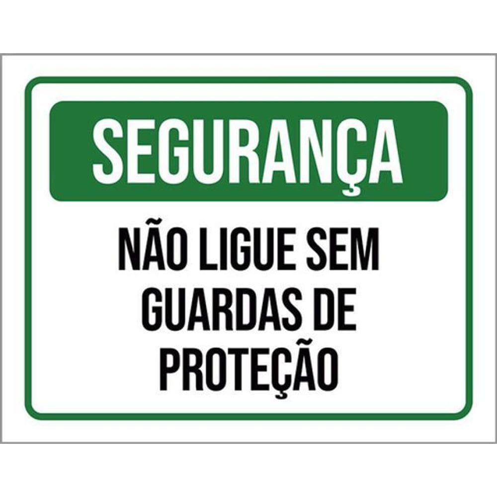 Kit 5 Placas Segurança Não Ligue Guardas Proteção 36X46