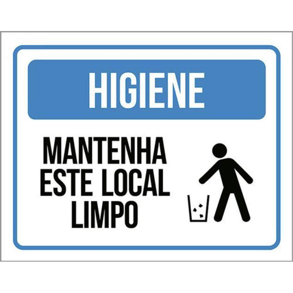 Kit 3 Placas Higiene Mantenha Este Local Limpo Ícone