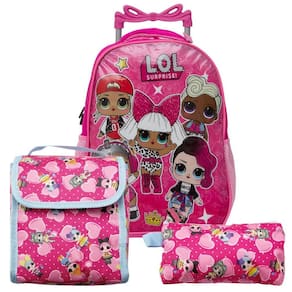 Mochila Infantil Boneca Lol Surprise Rodinha Lancheira Aulas