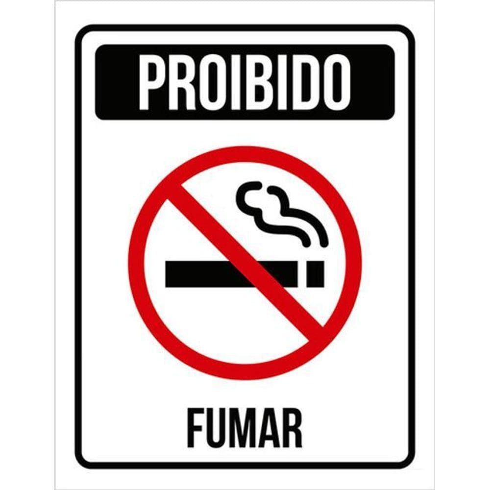 Kit 3 Placas Sinalização - Proibido Fumar