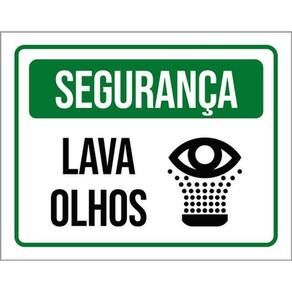 Kit 3 Placas De Sinalização Segurança Aviso Lava Olhos