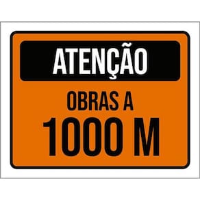Kit 5 Placas De Atenção Obras A 1000 Metros 36X46