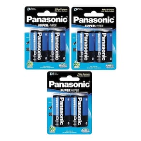 Pilhas Panasonic D - Kit 6 Unidades - Rádio/Brinquedos