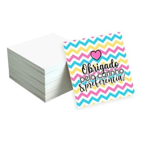 100 Mini Cartões De Agradecimento - Obrigado Pelo Carinho