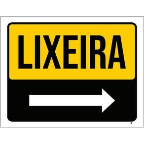 Kit 5 Placas Sinalização - Lixeira Seta Direita