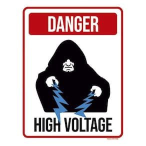 Kit 3 Placas Danger High Voltage Imperador 36X46