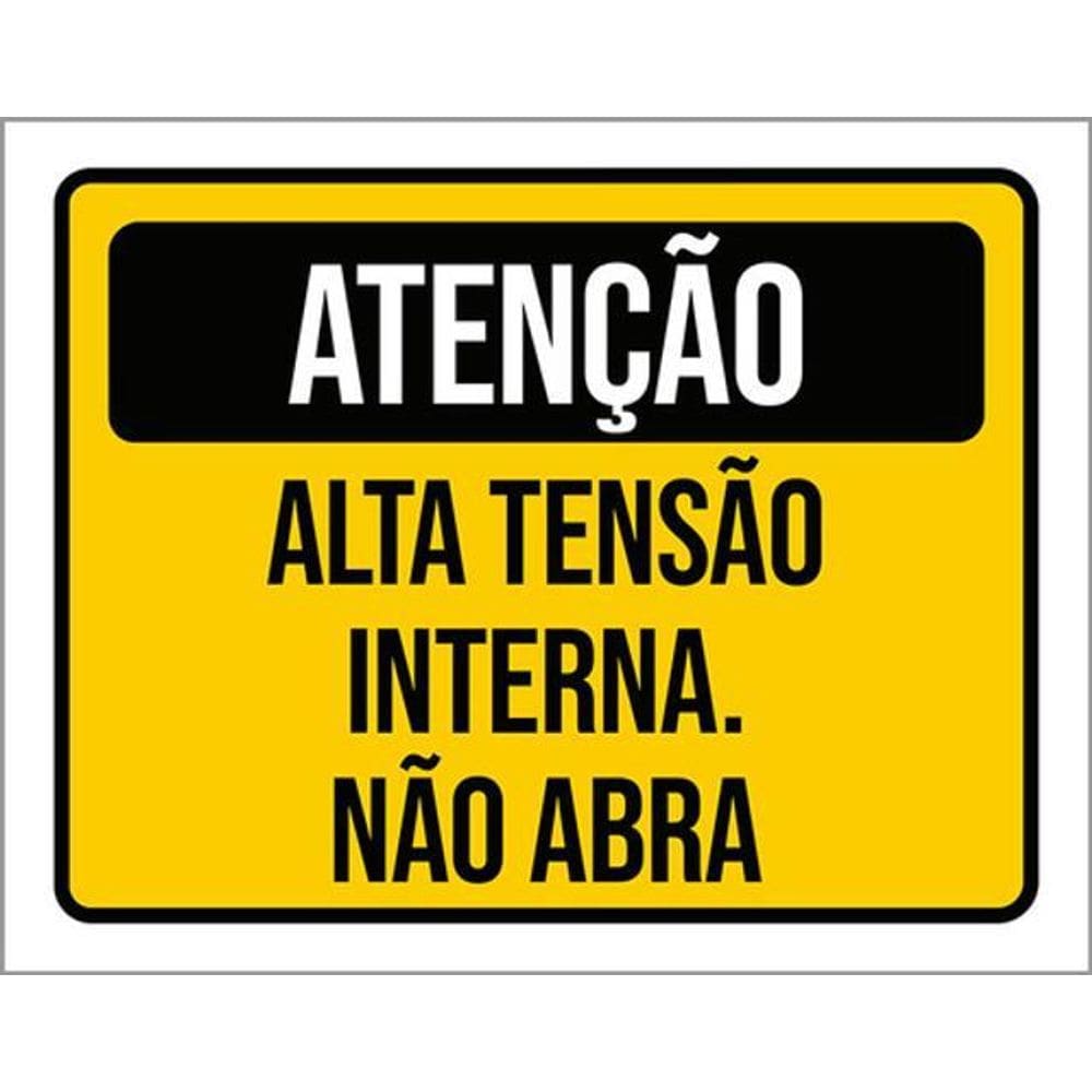 Kit 5 Placas De Atenção Alta Tensão Interna 36X46