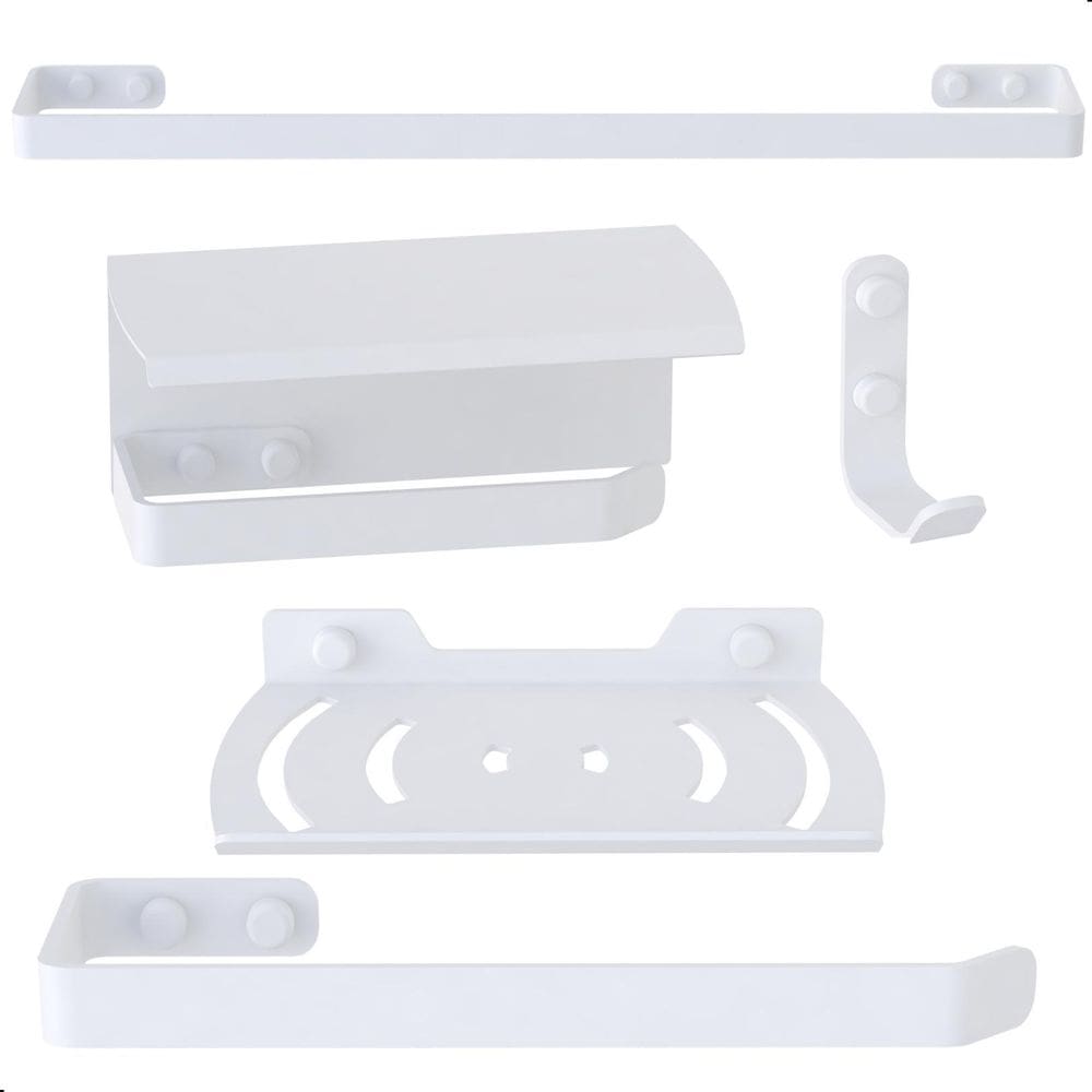 Kit Acessórios Para Banheiro Branco 5 Peças Zmt