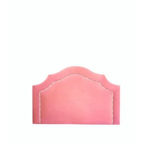 Cabeceira Provençal Deluxe Em Veludo Rosê Com Tachas Prata