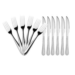 Jogo Garfo Faca Inox 24 Peças Bar/Restaurante Bufffet