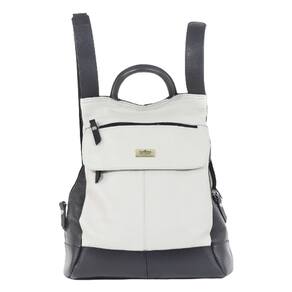 Mochila Feminina Anti Furto Notebook Em Couro Off Com Preto