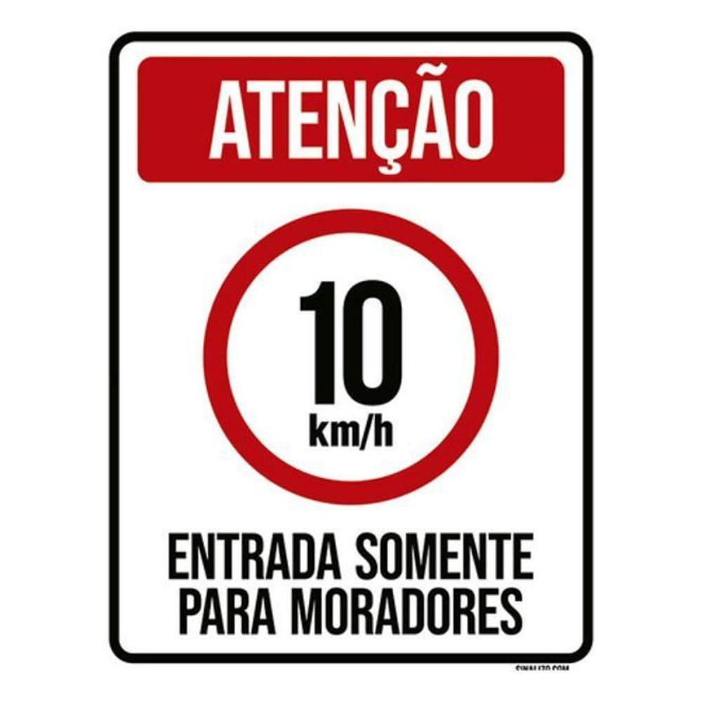 Kit 5 Placas 10Km Entrada Somente Moradores 36X46