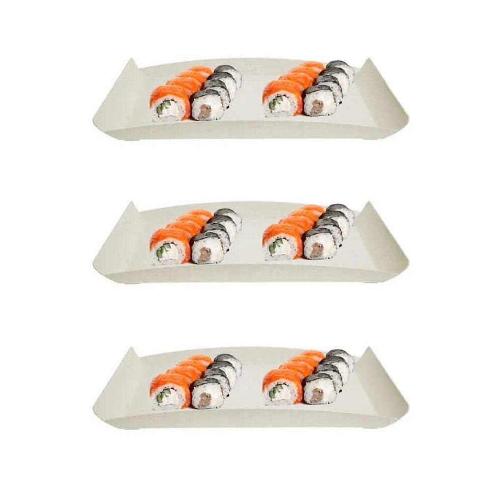 3Un Bandeja Zen Petisqueira 34X18Cm Reflorestada - Bege