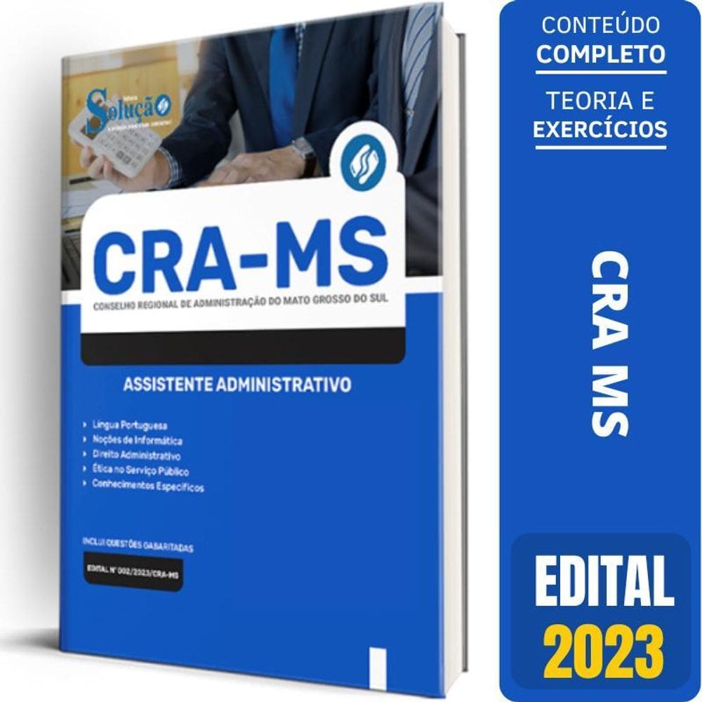 Apostila Cra Ms 2023 - Assistente Administrativo