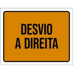 Kit 3 Placas Sinalização - Desvio A Direita