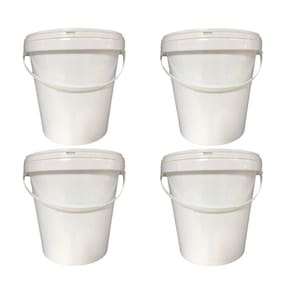 Balde 3.6 Litros com Tampa Lacre - Kit 04 Peças