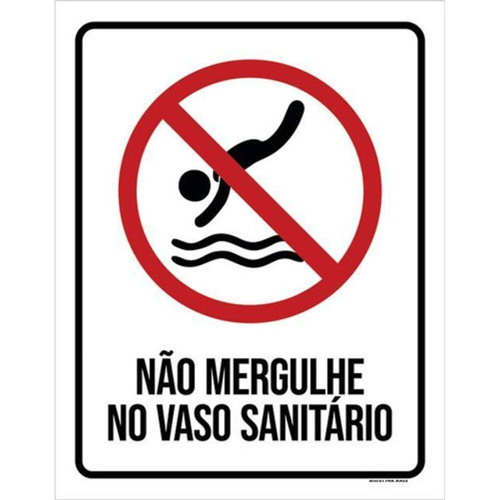 Kit 5 Placas Não Mergulhe Vaso Sanitário