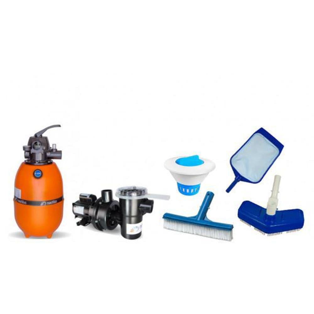 Kit Motobomba 1/4 Cv E Filtro F280X Com Kit Limpeza