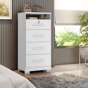 Cômoda Primordial Max Mdp 4 Gavetas Branco Absoluto