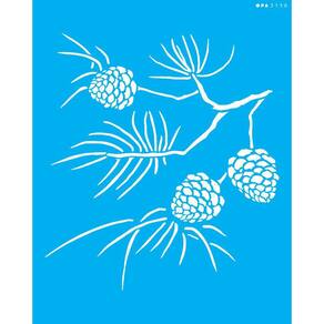 Stencil 20X25 Galho De Pinha - Opa 3150