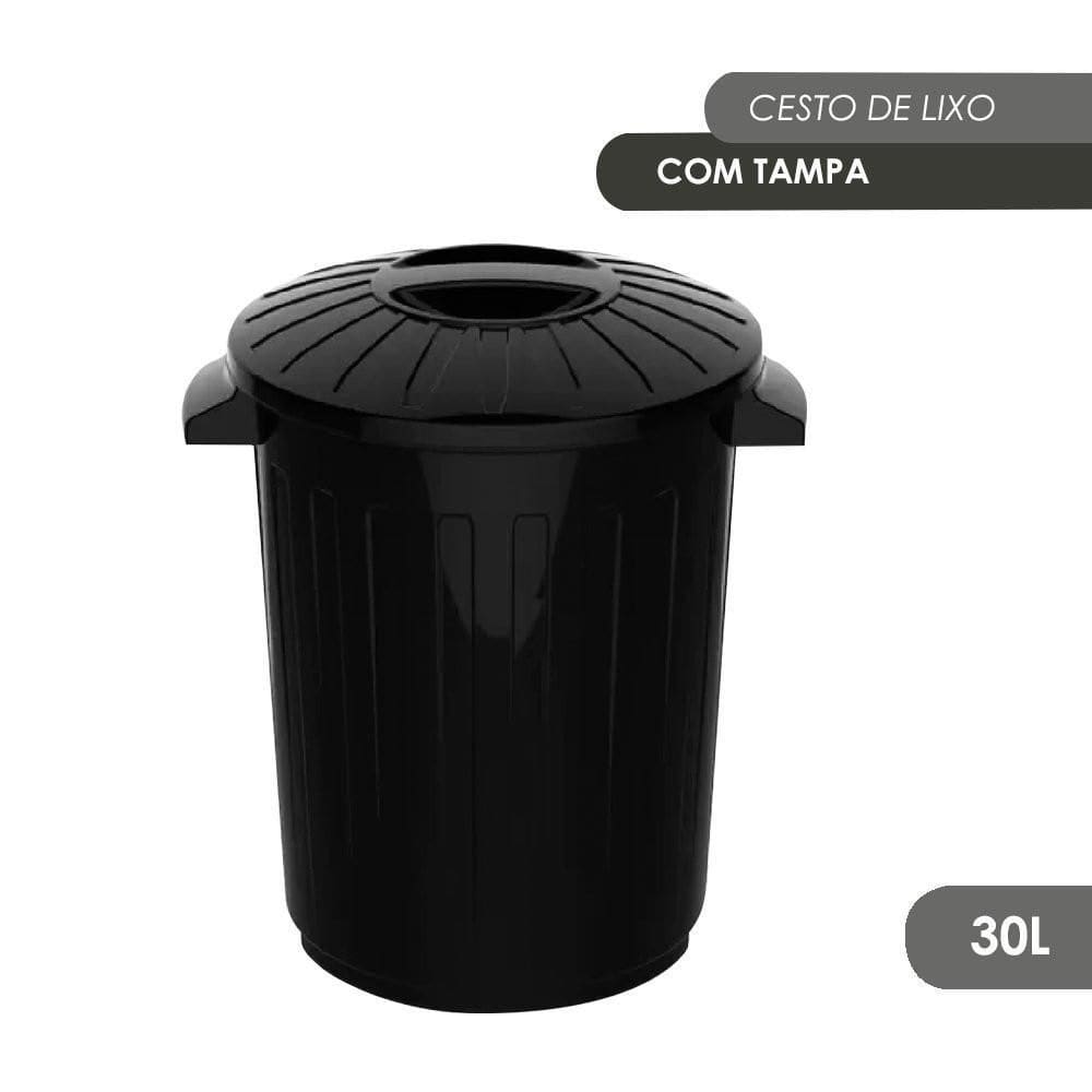 Cesto De Lixo Com Tampa 30 Litros Uninjet