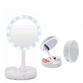 Espelho Portátil Maquiagem Bordas Em Led Zoom 10X Led
