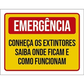 Kit 3 Placas Emergência Conheça Extintores Onde Ficam