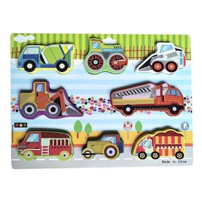Brinquedo Didático Madeira Aprenda Brincando Veículos