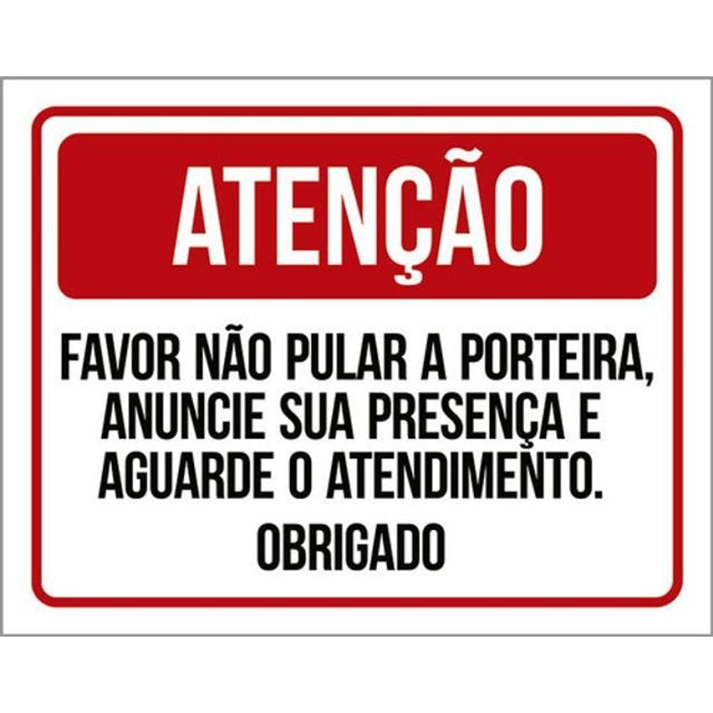 Kit 5 Placas Favor Não Pular Porteira 36X46