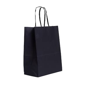 Sacolas Papel Kraft Presente Preta 17,5x8,5x21,5cm 10 Unidades