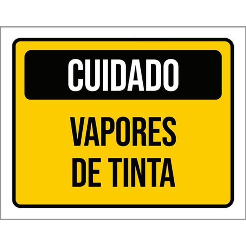 Kit 5 Placas De Sinalização - Cuidado Vapores De Tinta