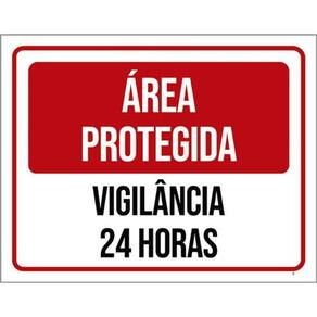 Kit 5 Placas Área Protegida Vilância 24 Horas 36X46