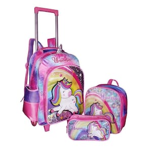 Mochila Infantil de Rodinha Resistente - 40cm x 30cm x 12cm