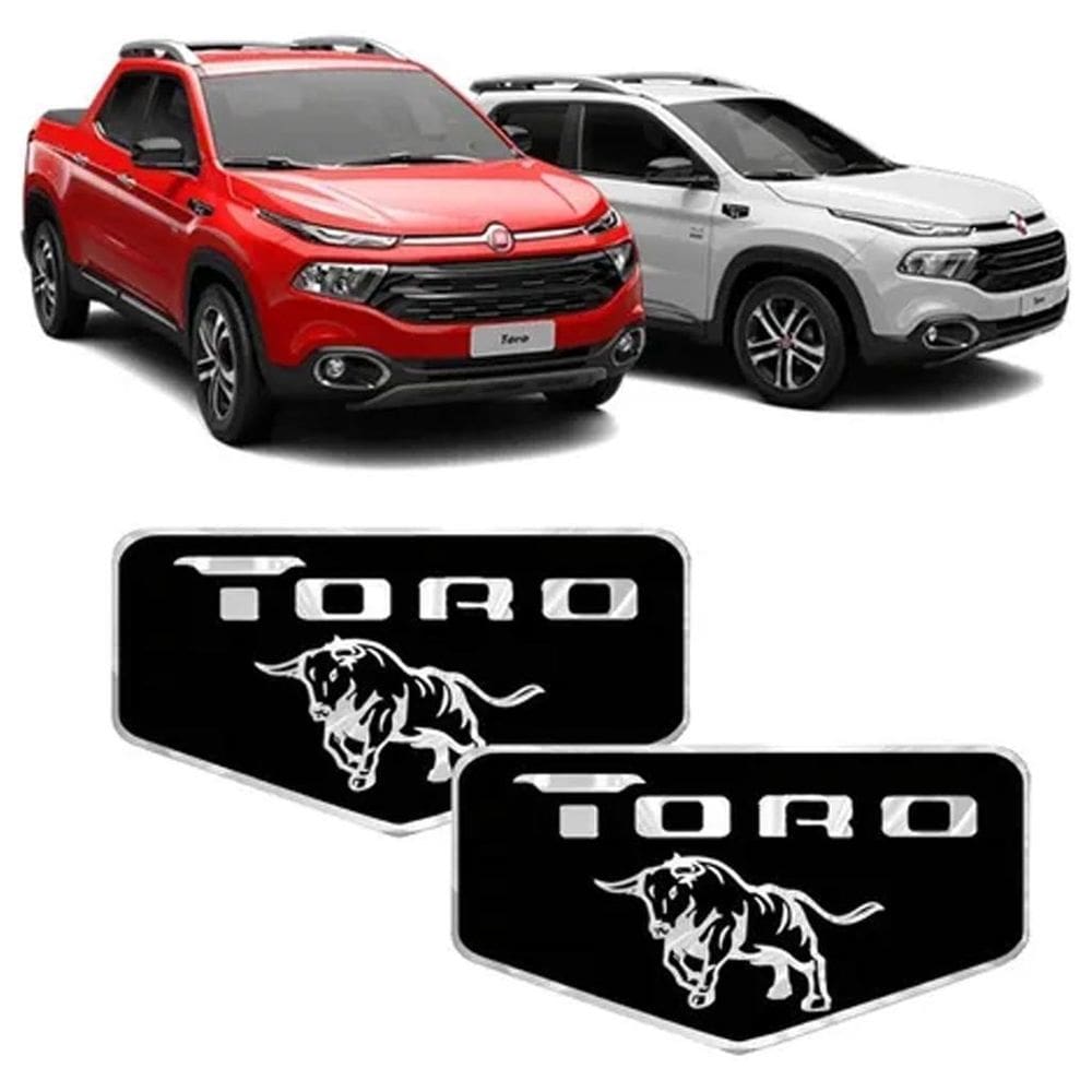 Par Emblema Adesivo Resinado Brasão Lateral Fiat Toro