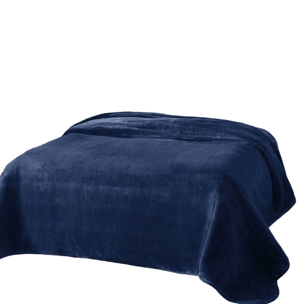 Cobertor Dyuri Plus com Cinta Unicolor 180 cm X 220 cm Azul
