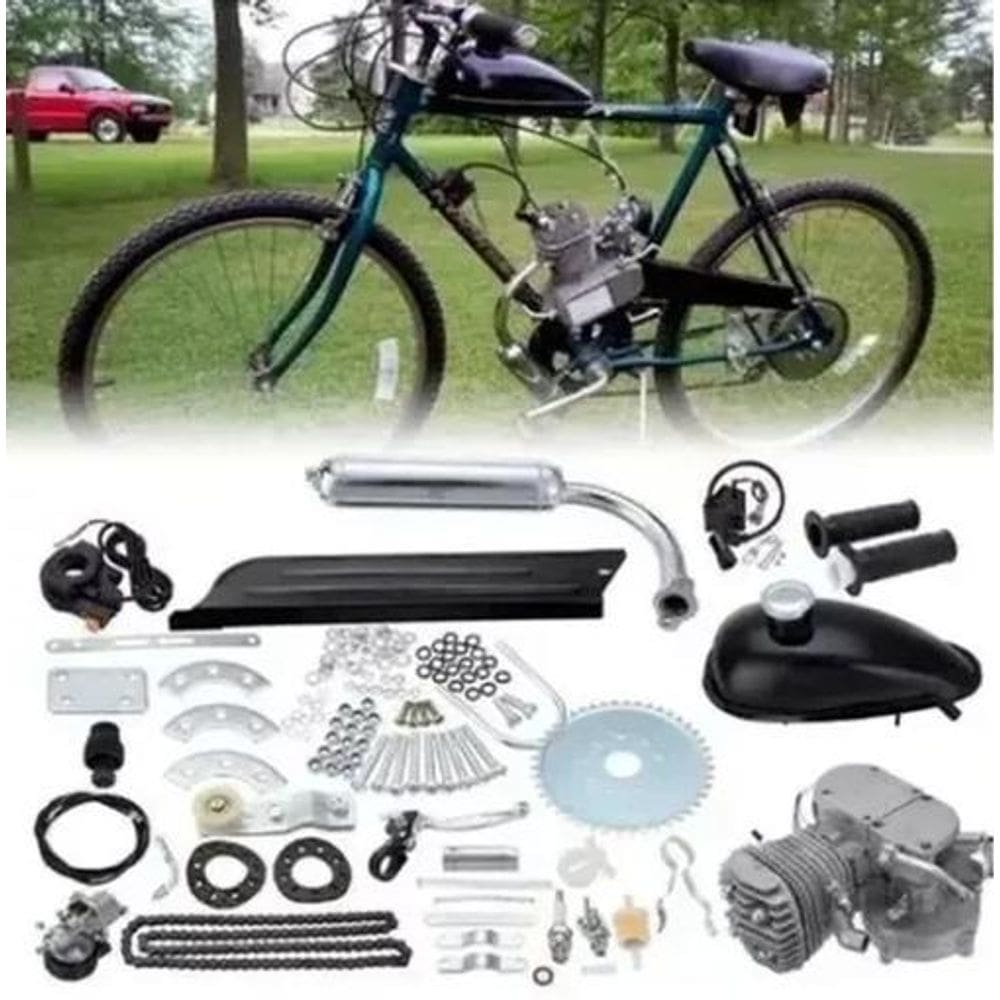 Kit Motor Bicicleta 80Cc Completo Motorizada Gasolina Tanque