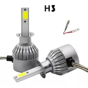 Kit Par Super Led Lumens 6500K 12V 24V H3 Farol Automotivo
