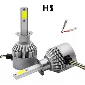 Kit Par Super Led Lumens 6500K 12V 24V H3 Farol Automotivo
