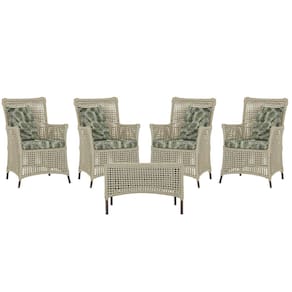 4 Poltronas e 1 Mesa Igapó em Alumínio Pintura Marrom Corda Náutica Estofado 5