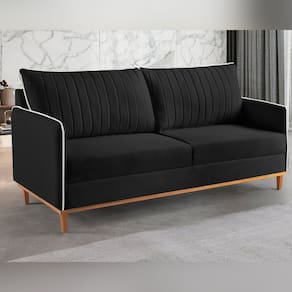 Sofá Living 2 Lugares Persa Exala Sofisticação e Conforto. Preto
