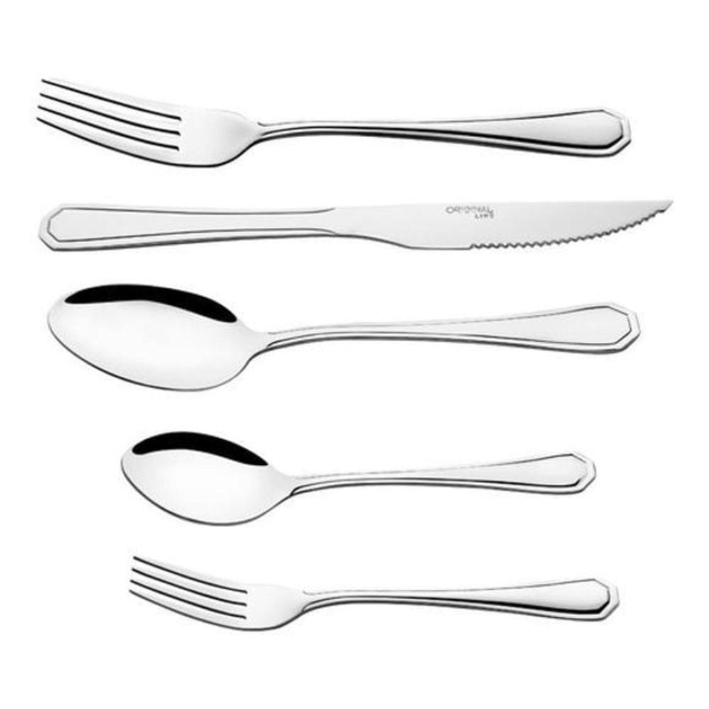 Jogo Garfo Faca Inox 30 Peças Bar/Restaurante Bufffet