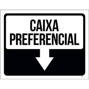 Kit 5 Placas Sinalização - Seta Caixa Preferêncial