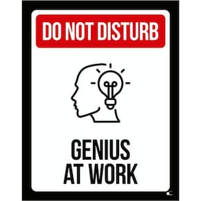 Kit 5 Placas Sinalização - Do Not Disturb Genius At Work