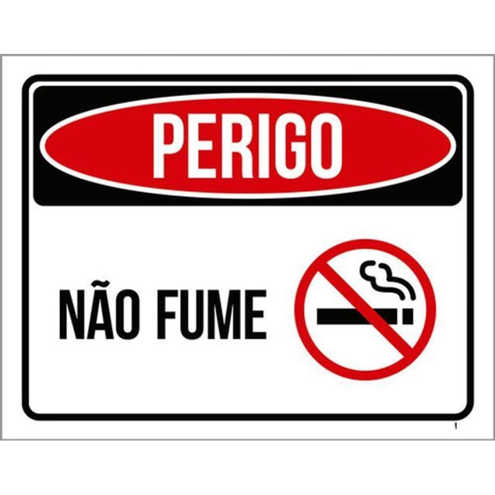 Kit 3 Placas Sinalização - Perigo Não Fume