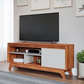 Rack para Tv de até 55 Polegadas, Grécia ,180cm Cinamomo/Off-White