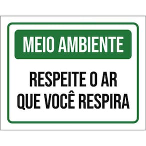 Kit 5 Placas Meio Ambiente Respeite Ar Que Você Respira