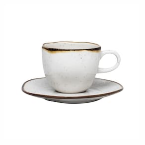 Conjunto De Xícaras Para Chá Com Pires Em Porcelana Ryo Com 12 Peças 220ml Oxford Blue Bay