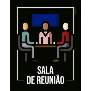 Kit 3 Placas Desenho - Sala De Reunião